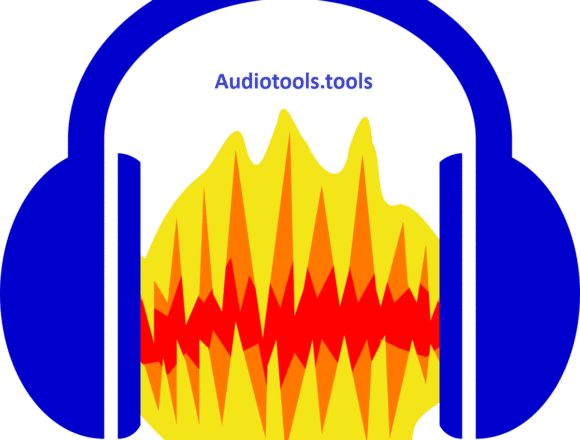 Headphones with audio waveform graphic
